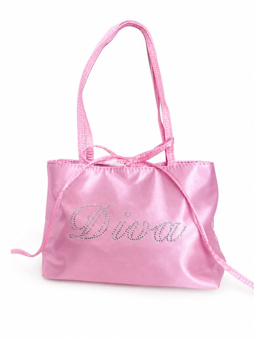 Pink Diva Bedazzled Satin Shoulder Bag