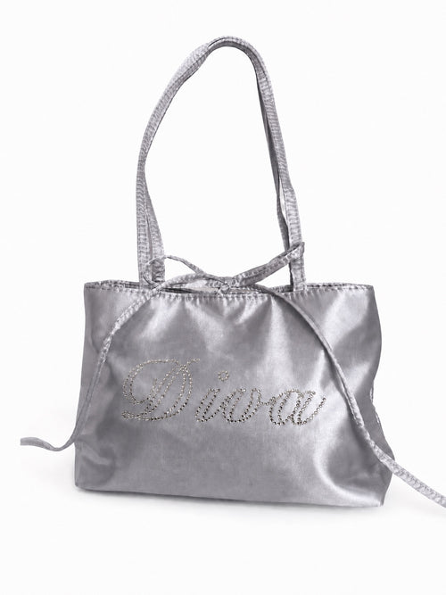 Pink Diva Bedazzled Satin Shoulder Bag